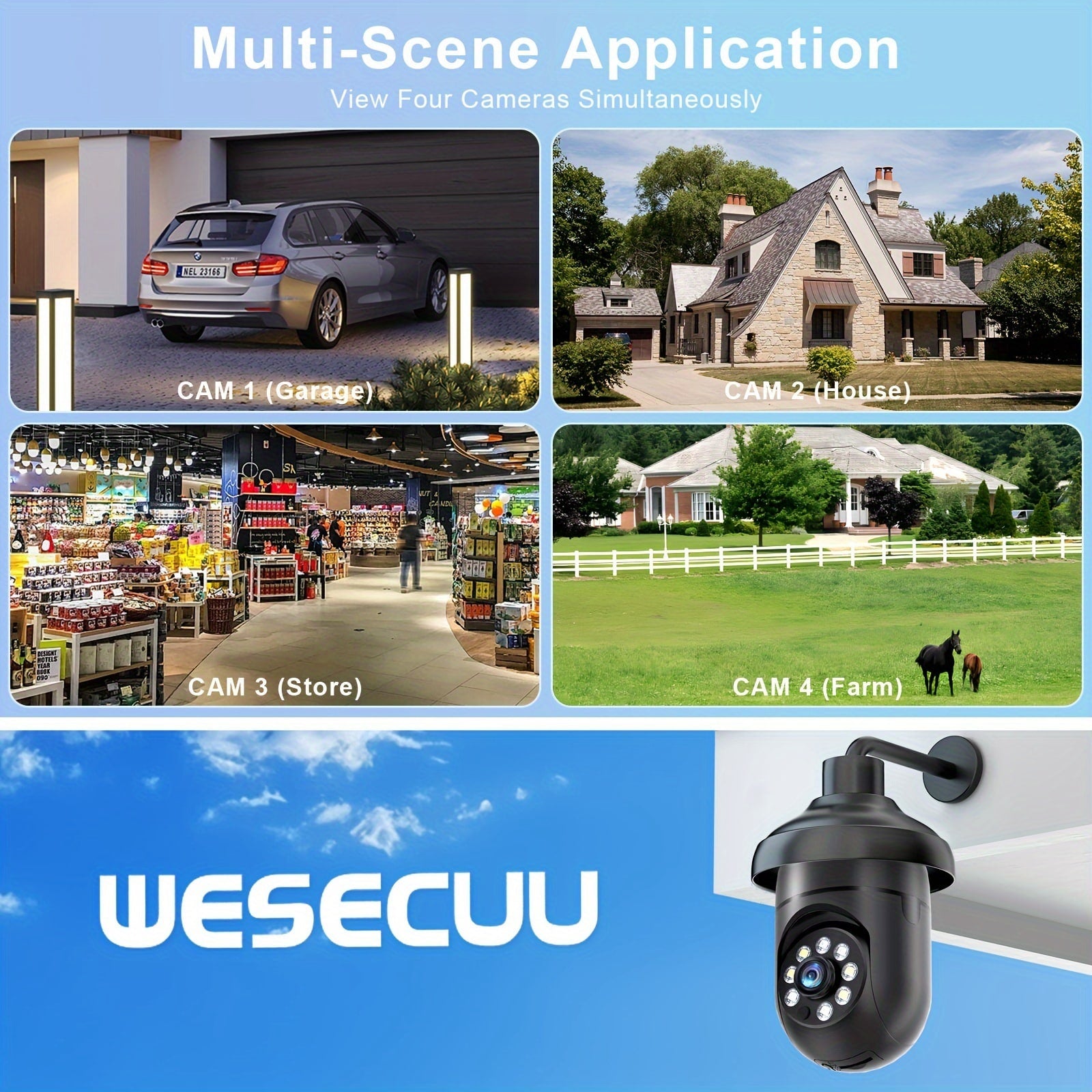 Pet Camera with Video and Audio, WiFi 5G/2.4GHz, Two-Way Talk, 360-Degree Motion Detection, Color Night Vision, Built-in Alarm, Works with Alexa.