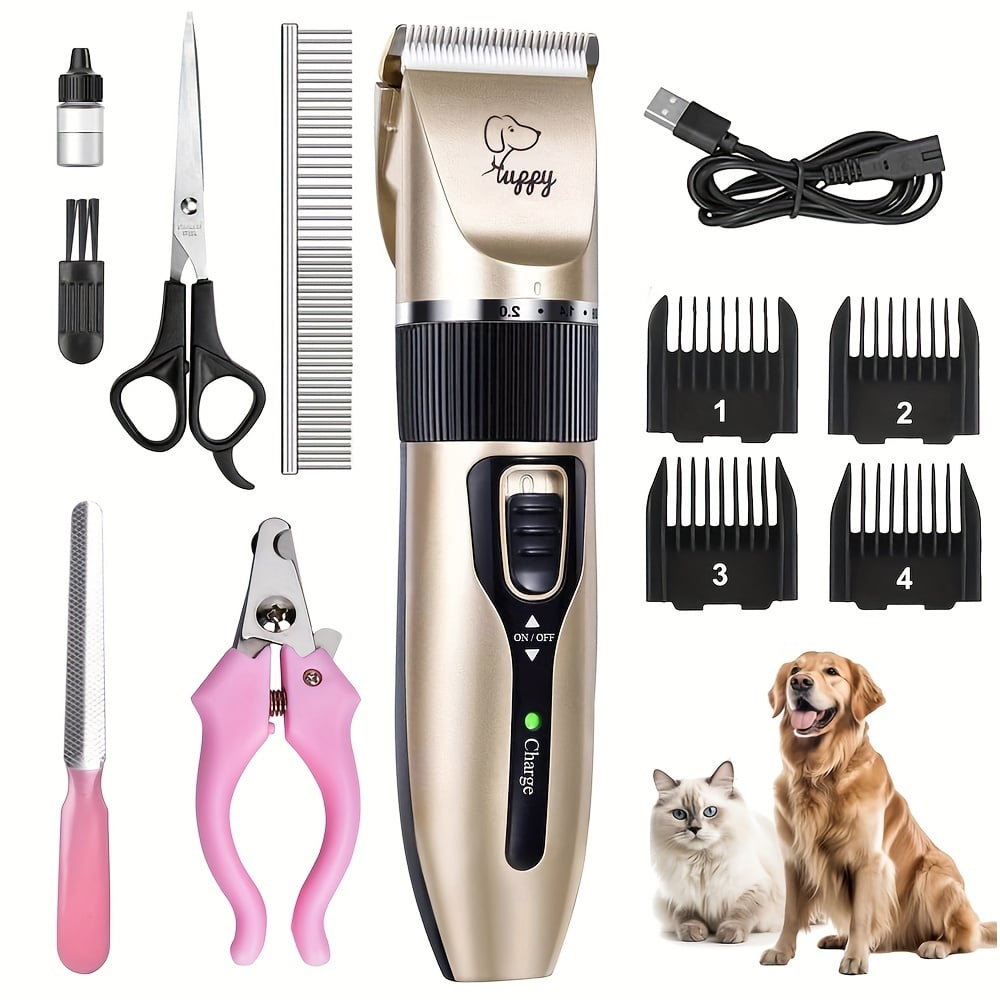 12-in-1 Premium Pet Hair Clipper Set – Precision Electric Trimmer with Gentle Cutting Technology – Perfect for Professional At-Home Grooming, Quiet Clipper for Dogs and Cats.