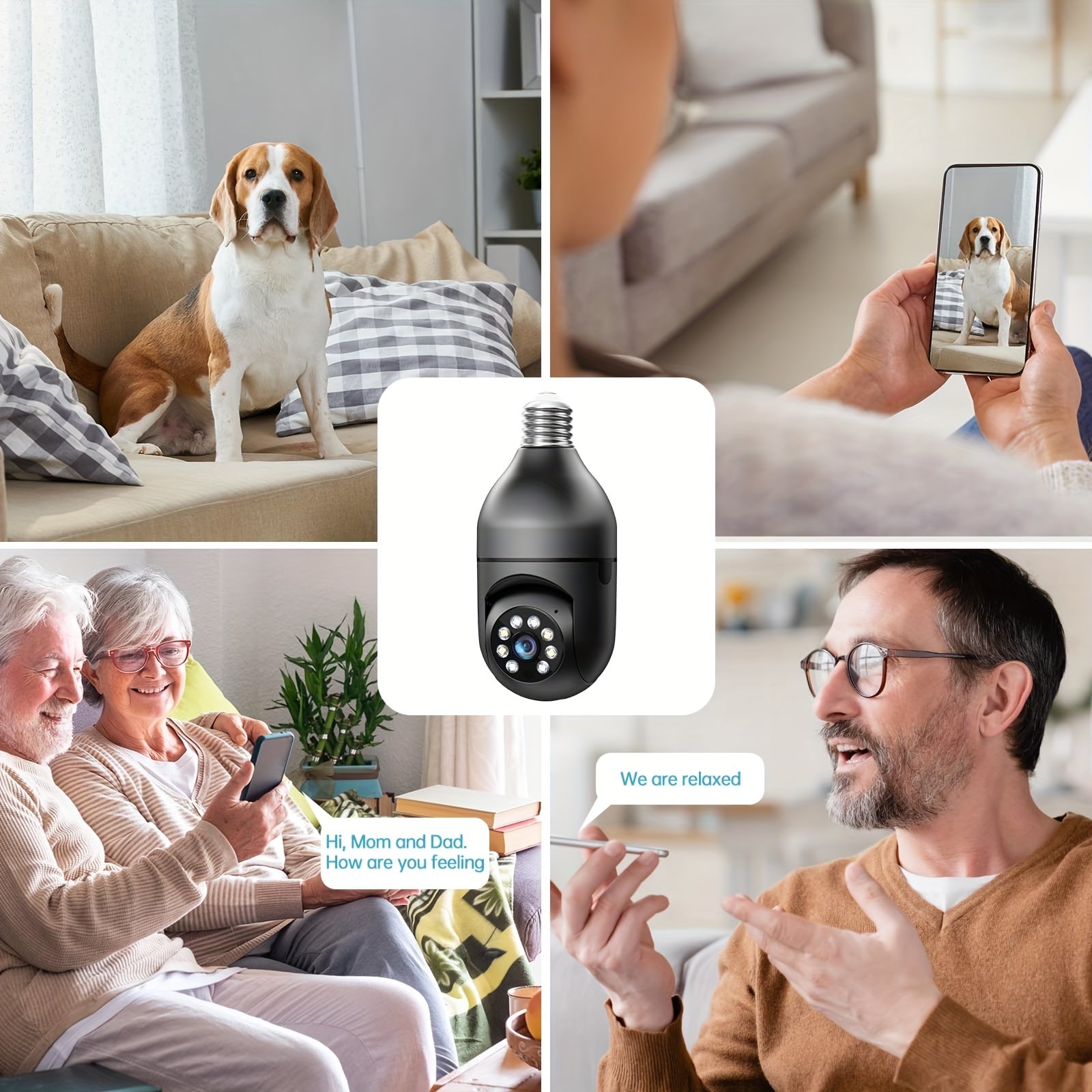 Pet Camera with Video and Audio, WiFi 5G/2.4GHz, Two-Way Talk, 360-Degree Motion Detection, Color Night Vision, Built-in Alarm, Works with Alexa.