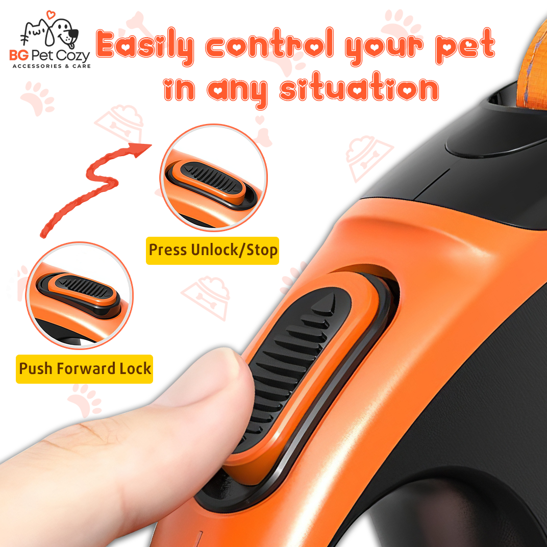 Retractable Dog Leash 16ft - Heavy Duty, Reflective, Tangle-Free for Dogs up to 110lbs