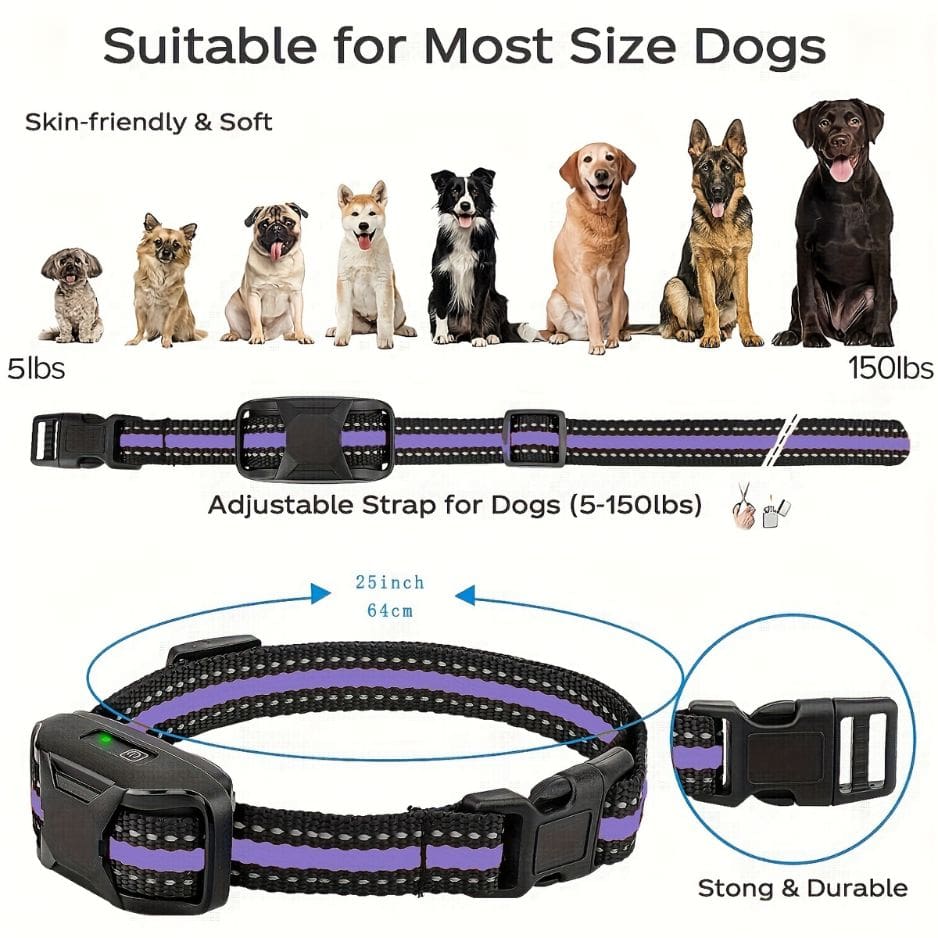 Dog Training Collar with 3 Modes - 3600Ft Remote Control, Rechargeable, Waterproof