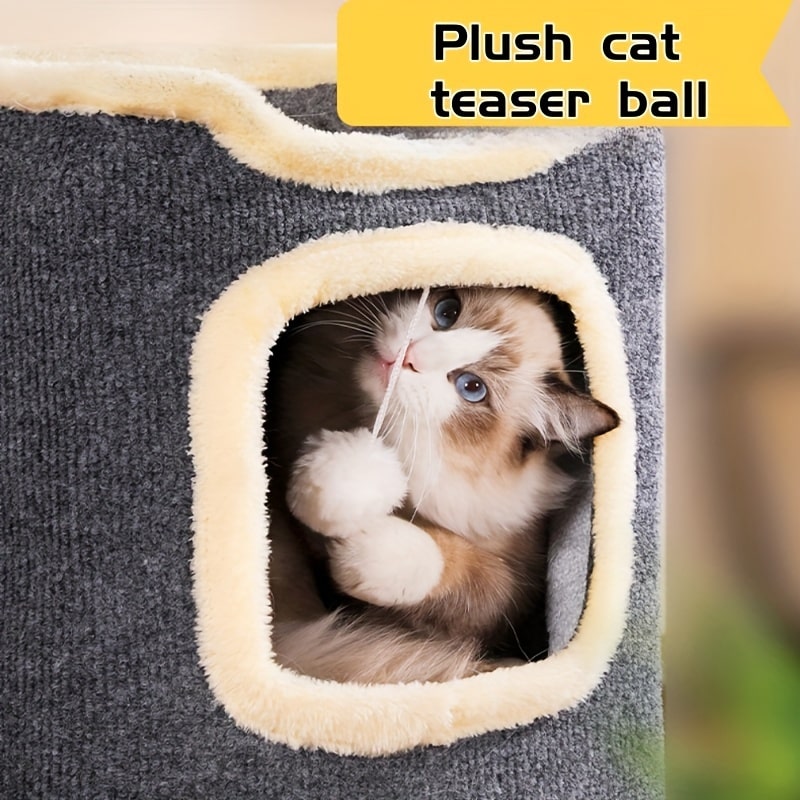 Modern Multi-Level Cat Villa - Cozy, Durable Cat House with Sisal Scratching Post - The Perfect Haven for Cats in Every Season