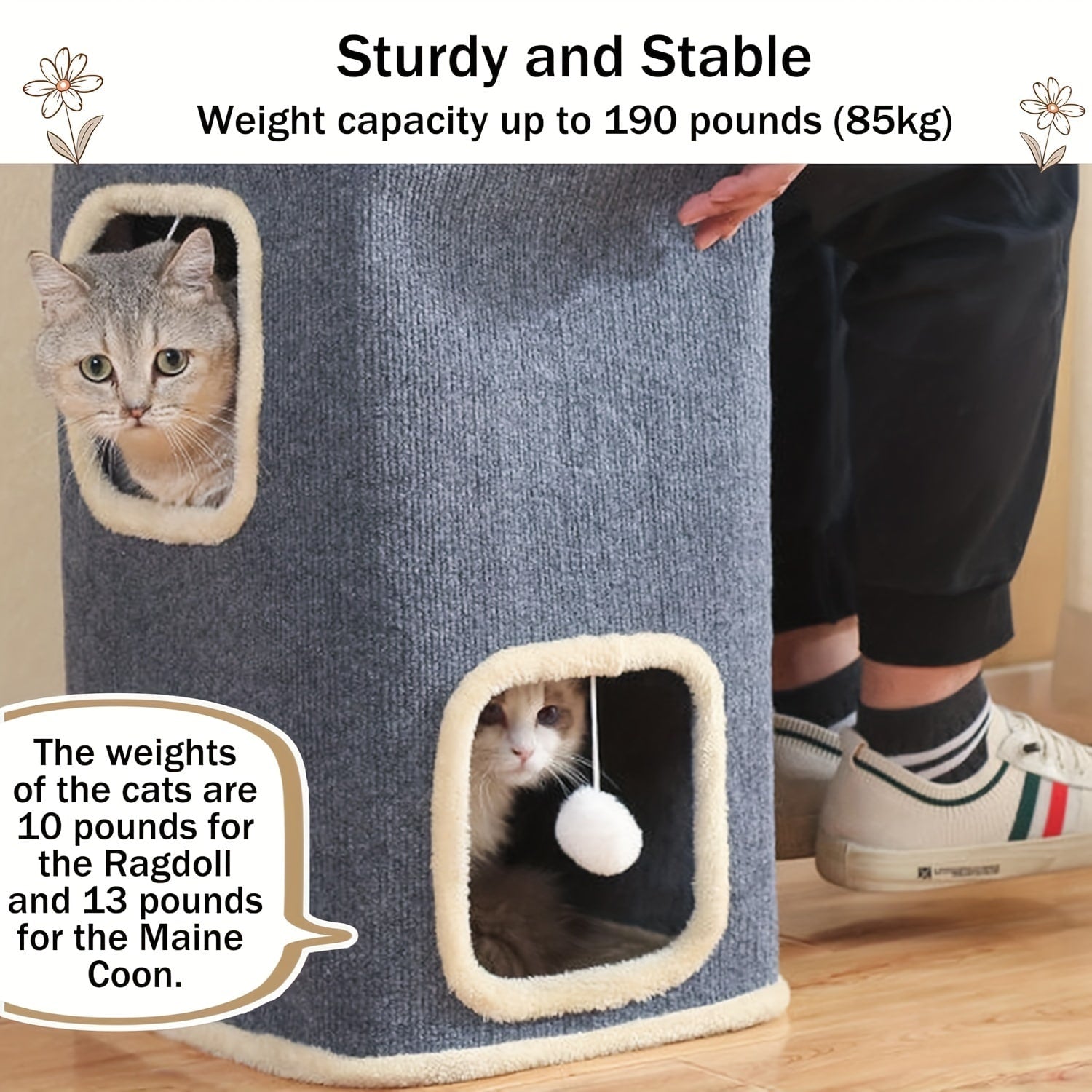 Modern Multi-Level Cat Villa - Cozy, Durable Cat House with Sisal Scratching Post - The Perfect Haven for Cats in Every Season