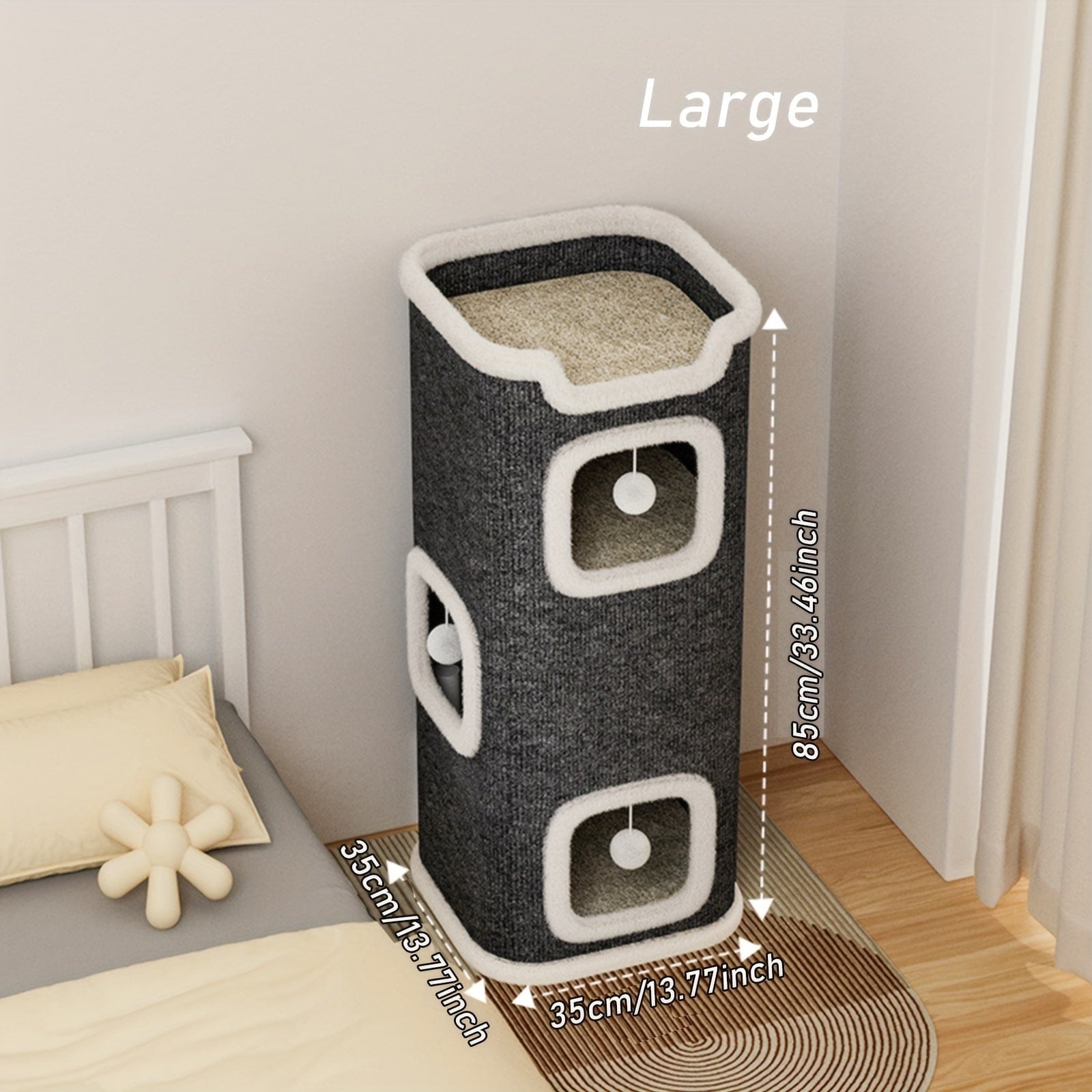 Modern Multi-Level Cat Villa - Cozy, Durable Cat House with Sisal Scratching Post - The Perfect Haven for Cats in Every Season