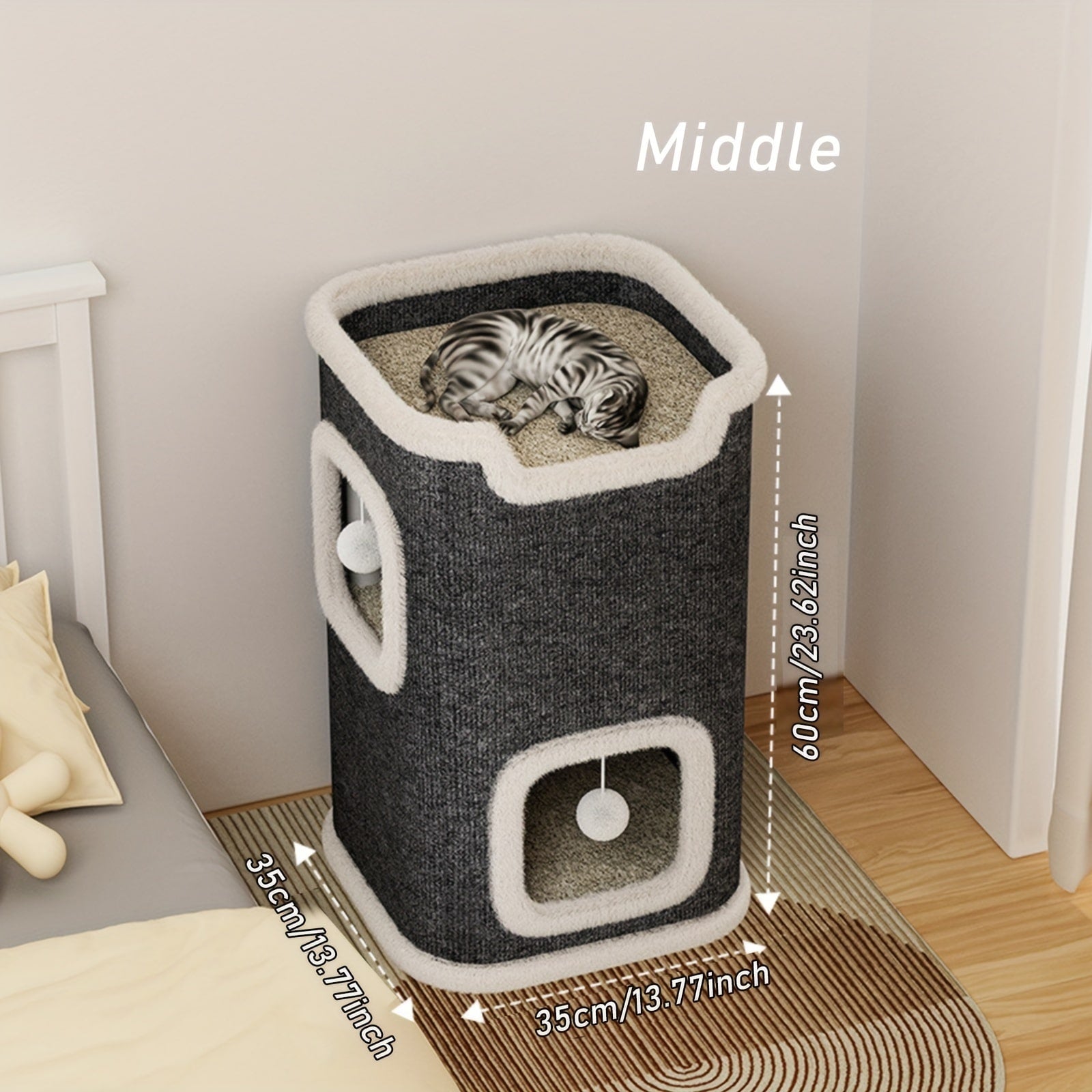 Modern Multi-Level Cat Villa - Cozy, Durable Cat House with Sisal Scratching Post - The Perfect Haven for Cats in Every Season