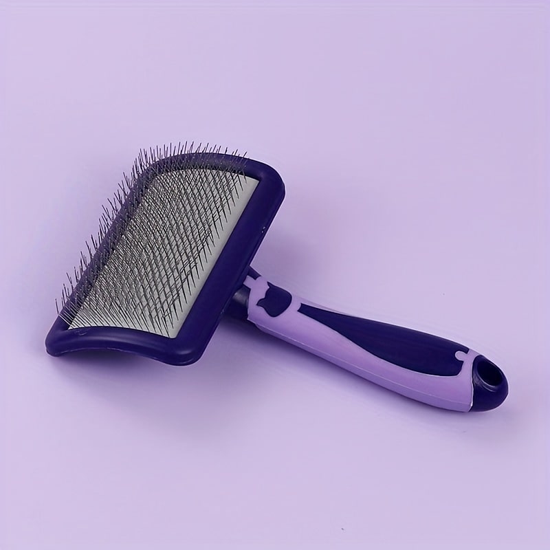 Curved Face Grooming Brush for Pets - Gentle Massage Brush for Dogs and Cats - Professional Detangling Tool for Mats, Easy to Clean and Durable Design