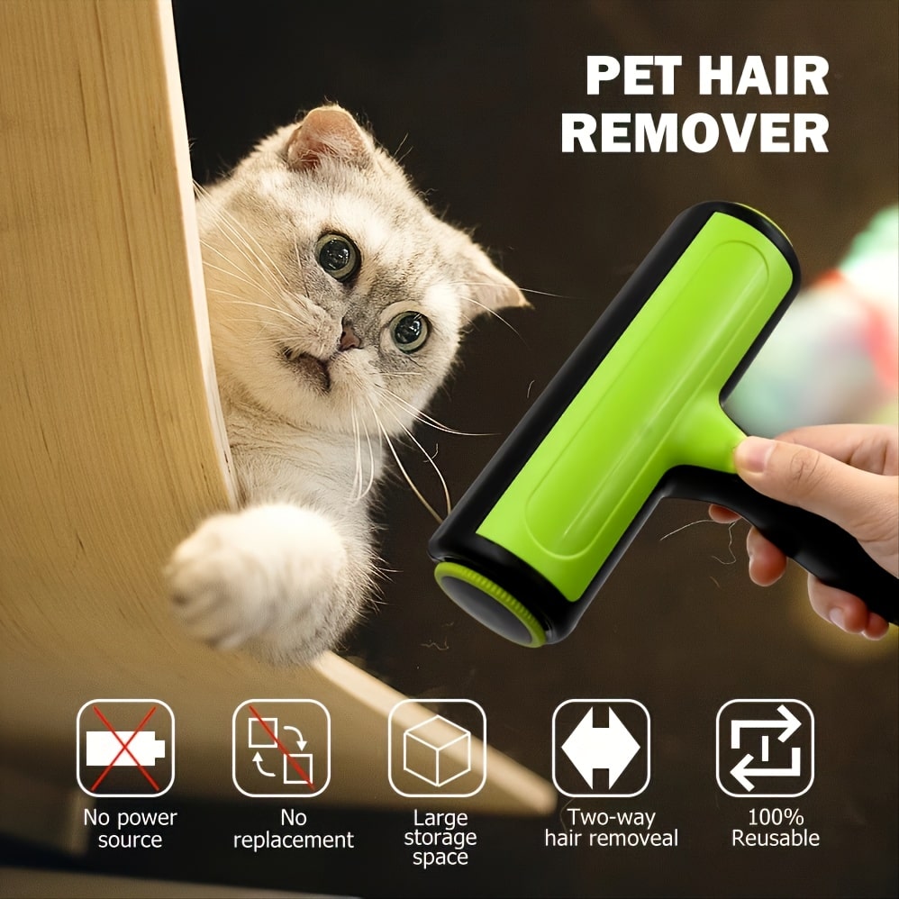 Reusable Pet Hair Remover Roller - Self-Cleaning Dog and Cat Hair Remover Tool - Lightweight and Easy to Use, Large Hair Collection Chamber for Effortless Removal of Pet Hair from Clothes, Sofas, and Carpets